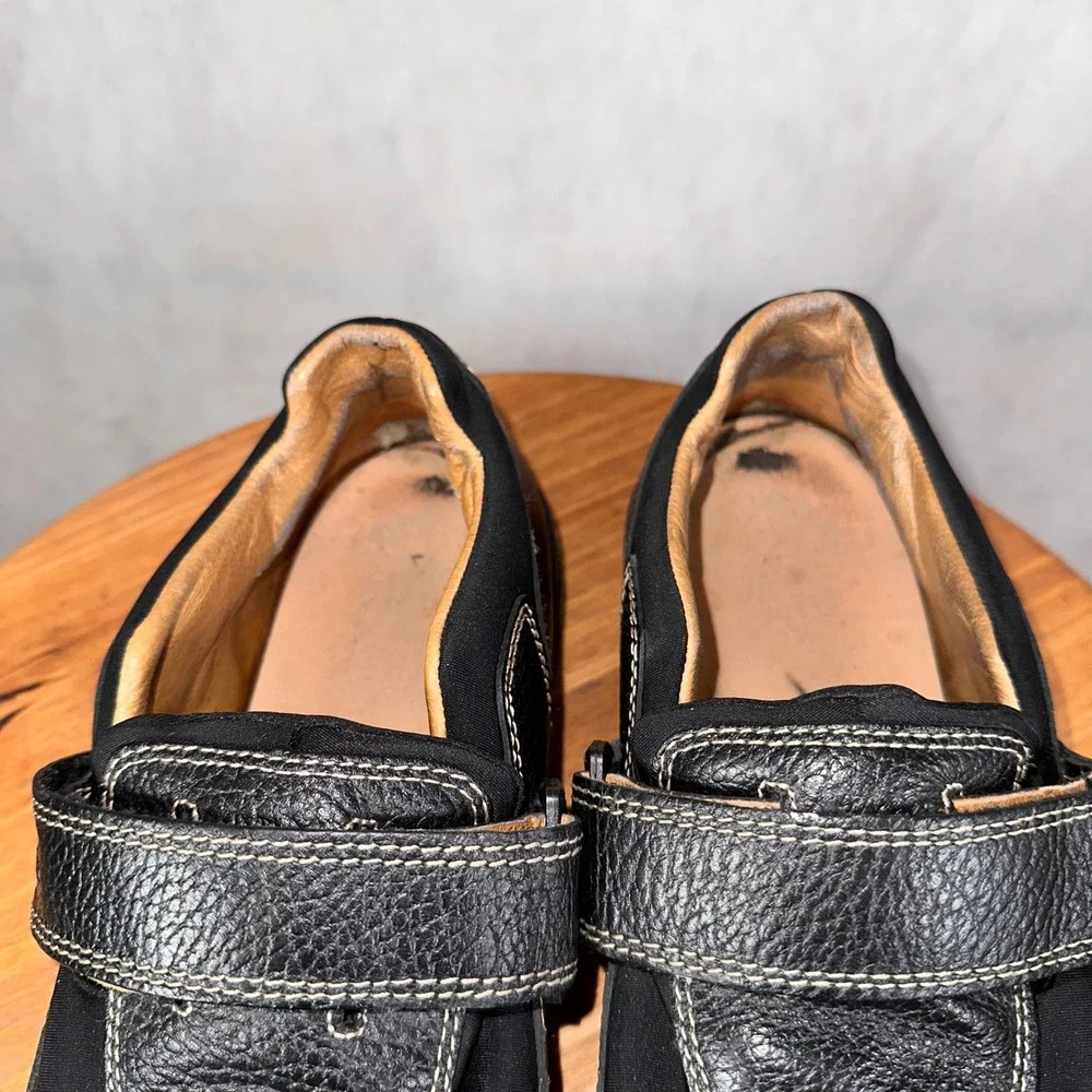 Dr. Comfort Douglas Loafers Mens 12W Black Good Leather Lycra Strap 6610